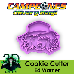 Civeduibenjil aa Sa, g ~ \Y ew i4 gama Cookie Cuiter , Ed Warner STL file ED WARNER COOKIE CUTTER / CAPTAIN TSUBASA・Model to download and 3D print
