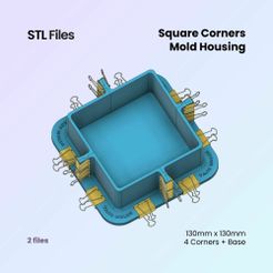 Square-Corners-Mold-Housing.jpg Square Mold Housing - Reusable Mold Box - 4 Corners - 130mm
