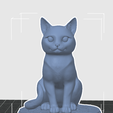 1.png Serene Sitting Cat Figurine (3D Print STL)