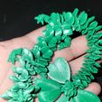 Lucky Clover Dragon, St. Patrick's Day Articulating Flexi Wiggle Pet, Print in Place, Fantasy Shamrock Dragon
