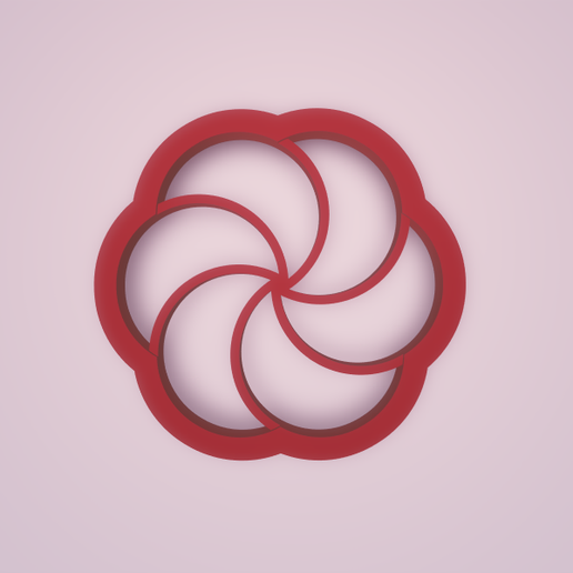 polymer clay cutter flower 5 size 3D model