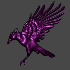 Crowpendent_cults.png Free STL file Crow/Raven Pendent/Keychain/Earring・3D printable model to download