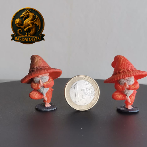 Yoga Wizard Gnome Miniature STL File – 35mm Printable Fantasy Figurine