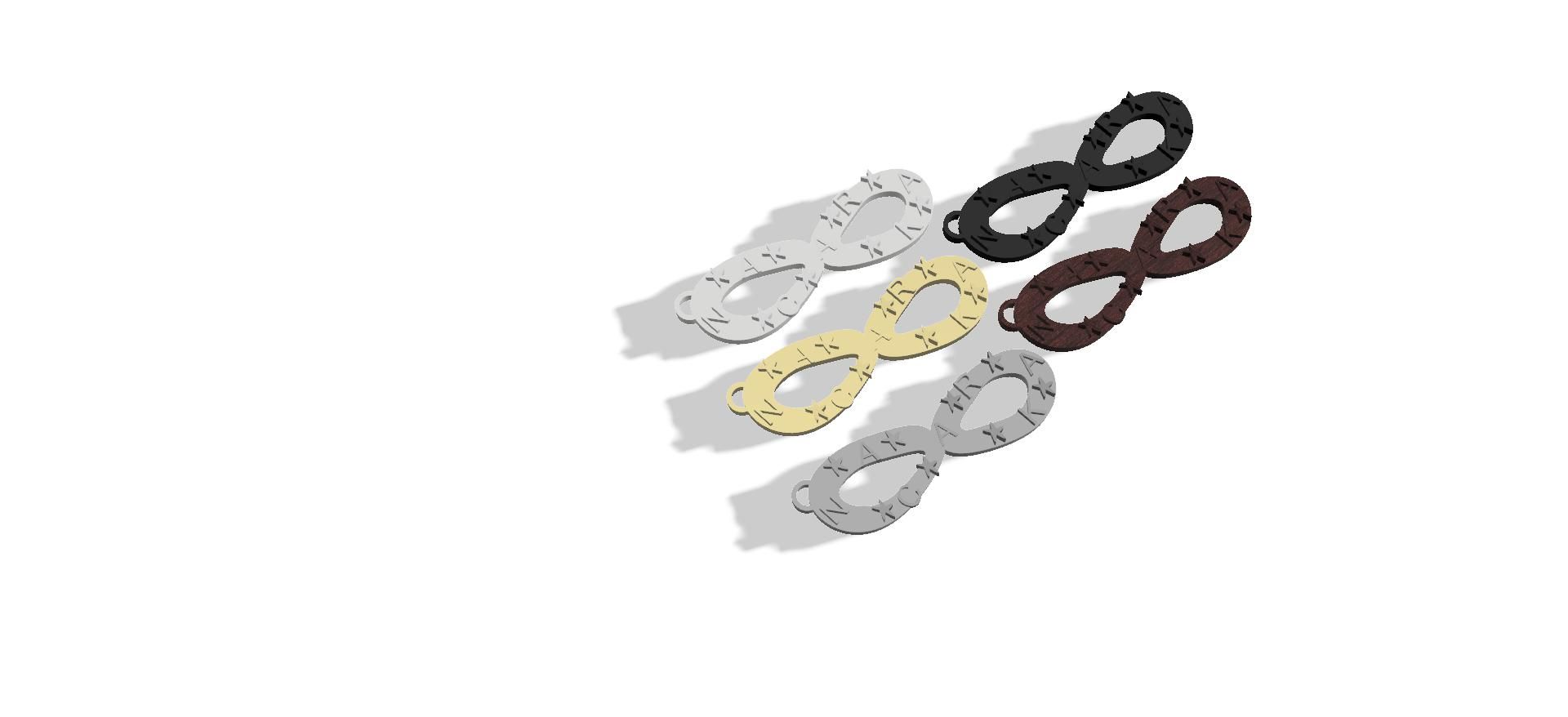 Download STL file Infinity key ring with initials and stars • 3D ...