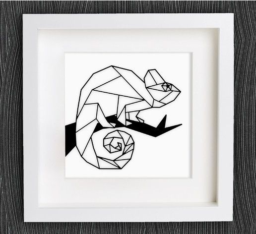 Customizable Origami Chameleon - 3D model önizlemesi