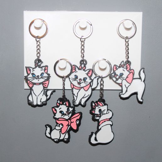 5 Keychain Disney Marie Aristocats 3D model