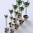 Nickel_Clean.effectsResult.0001.png Stud Earrings STL & 3DM Set | Round Stone Jewelry Models