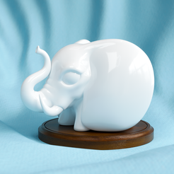 Render_2000x2000.png STL file Elephant Figurine・3D printable model to download