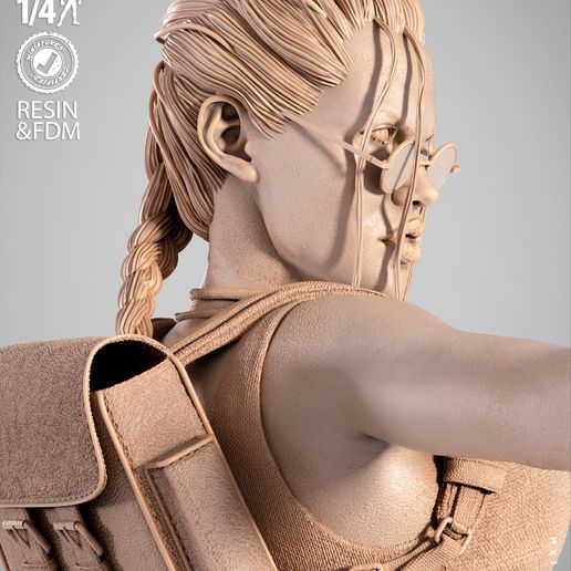 140825-Wicked-TombRaiderBustP-Image-007.jpg WICKED VIDEO GAMES LARA CROFT PORTRAIT BUST: TESTED AND READY FOR 3D PRINTING