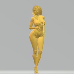 Diane.png Download file Diane Sexy Pinup Model Nude with Rose • 3D printer object, voody