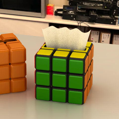 Rubik’s Cube Tissue Box Holder | Fun 3D Printable Puzzle Design | Home & Office Decor 3D model