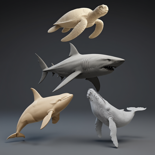 🌊 Ocean Life Collection – 3D Printable Marine Animals (Shark, Whale ...