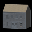 House-3-no-damage.png WWII Tabletop Terrain Set 28mm scale (3D Printable Files) - Based on real buildings from Carentan, France