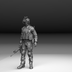 fuerzaEspecial.png STL file SPECIAL FORCES SOLDIER WALKING HOLDING M4A1・3D printing design to download