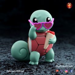vday-squirtle-color-1-copy.jpg STL-Datei Valentine Squirtle - pre-supported starter kostenlos・3D-Druckvorlage zum Herunterladen