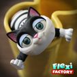 Dan-Sopala-Flexi-Factory-Kitten_07.jpg Fichier STL Kitten Flexi Print-in-Place mignon・Objet imprimable en 3D à télécharger