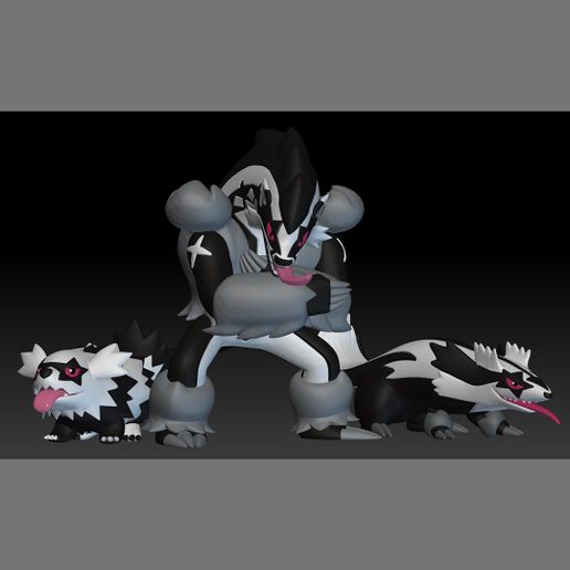 🐉 Pokemon Galarian Zigzagoon Linoone Obstagoon・Archivo STL