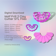 Cover-7.png Half Frill 2 Clay Cutter - Flower STL Digital File Download- 10 sizes and 2 Earring Cutter Versions, cookie cutter
