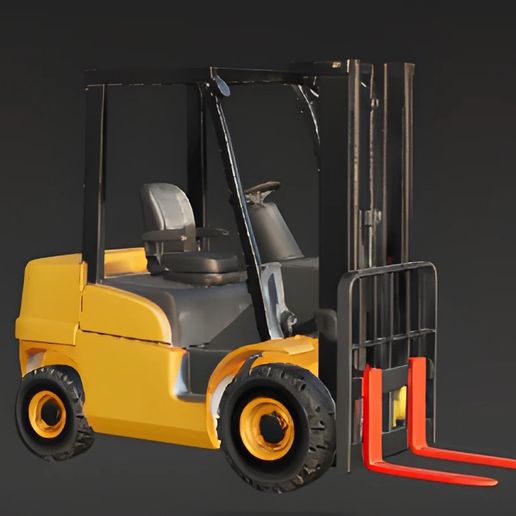Realistic Forklift 3D Model - Detailed Industrial Vehicle for Printing and Display 3D model