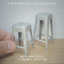 Metal-Bar-Stool-4.jpg MINIATURE Metal Bar Stools (2 Pieces) | Home Music Studio Miniature Furniture Collection