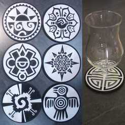Sans-titre17.png Fichier STL 6 Coaster Symbol Maya・Modèle imprimable en 3D à télécharger
