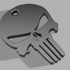 00.webp STL-Datei Punisher Schlüsselanhänger・Modell zum Herunterladen und 3D-Drucken
