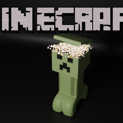 🍿 Minecraft popcorn popper・ STL File for 3D printing・Cults
