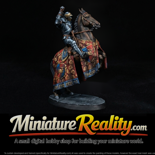 Mounted Medieval Knight on Rearing Warhorse