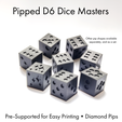 Pioped Dé Dice Masters WA Other pip shapes available separately, and as a set. Pre-Supported for Easy Printing * Diamond Pips Dice Masters - Sharp-Edged Diamond Pipped D6 - Pre-Supported