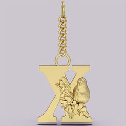 keyshot-jewelry-scene-setup-set-3.9785.jpg STL file Alphabet letters x key holder・3D print object to download