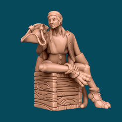 Que,-a-shifter-pirate.png STL file Que, a shifter pirate - dnd miniature [presupported]・3D printing template to download