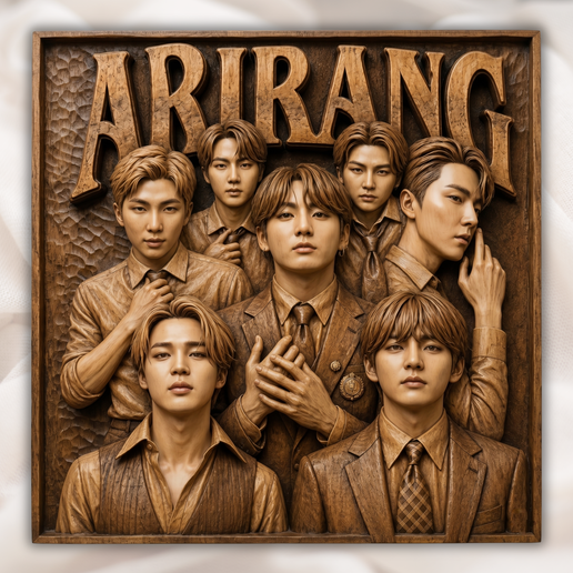🎵 BTS Idol Group bas relief | ARIRANG Music Fan Portrait Relief