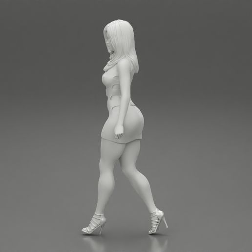 Girl-0012.jpg Fichier 3D Belle fille robe talons marche modèle d'impression 3D・Objet pour impression 3D à télécharger, 3DGeshaft