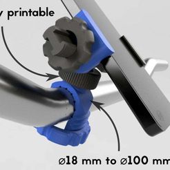 image.jpg Free STL file Handlebar/Tube phone mount (no screw!)・3D print design to download