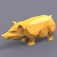 pig stl.jpg STL file Pig low poly・3D print design to download