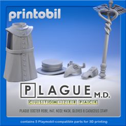 printobil_PlagueMD.jpg PLAYMOBIL PLAGUE DOCTOR - PLAYMOBIL COMPATIBLE PARTS FOR CUSTOMIZERS