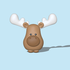 Moose1.PNG -Datei Niedlicher Elch herunterladen • Objekt zum 3D-Drucken, Usagipan3DStudios