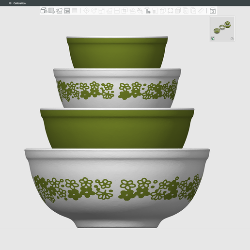 Vintage Pyrex-Inspired Spring Blossom Nesting Bowls Ornament