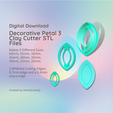 Cover-7.png Decorative Petal 3 Clay Cutter - Tribal STL Digital File Download- 9 sizes and 2 Earring Cutter Versions, cookie cutter