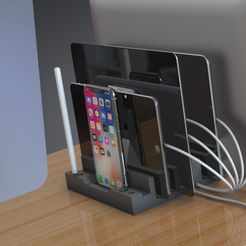 Multi-100.jpg STL file Multi Device Charging Station・Model to download and 3D print