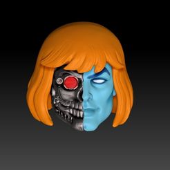 faker1.jpg OBJ file Head He-man Faker filmation / The Terminator verson・Template to download and 3D print