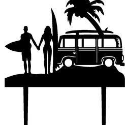 pareja-combi.jpg Fichier STL Cake Topper Cake Topper - Holiday Couple 2・Plan pour imprimante 3D à télécharger