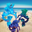 8.png Hippocampus Sea Horse, Articulating Print-In-Place Mythical Creature, Cinderwing3D
