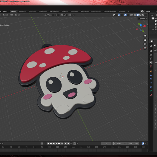 🍄 Mushy #001 – Cute Kawaii Mushroom Keychain | Multicolor 3MF & STL ...