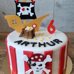 Gateau-pirate.jpg Download STL file Cake Topper Pirate Ship • 3D printable design, giolmathieu