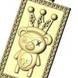 Crown-Evil-bear-memory-Iced-bail-Diamond-pendant-07.jpg Pendentif ours maléfique Crown Diamond avec boule glacée Modèle d'impression 3D
