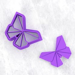 origami-butterfly-sample-1.jpg Archivo STL CORTADORES DE ARCILLA POLIMÉRICA - MARIPOSA DE ORIGAMI・Modelo imprimible en 3D para descargar, nimethm