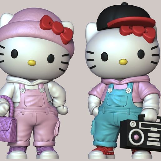 👋 HELLO KITTY urban vibes Fan art (no ams-multiparts/3mf)・ 3MF