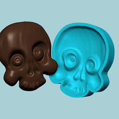 s.png Fichier STL Halloween Molding A07 Crâne - Moule à Chocolat en Silicone・Objet imprimable en 3D à télécharger