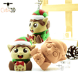 Cutie3D-Christmas Elf Keycap Fidget Clicker Keychain_05.png Cutie3D Christmas Elf Keycap Fidget Clicker Keychain - симпатичный брелок для рюкзака